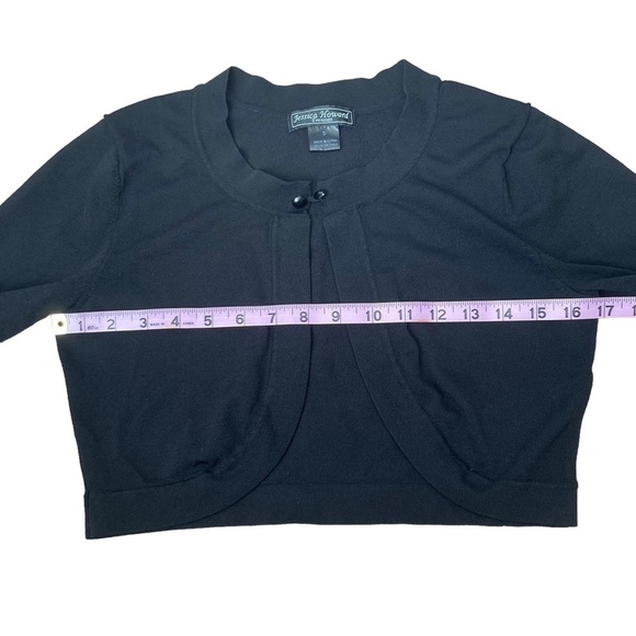 Jessica Howard Evenings Shrug Black 3/4 Sleeve Women’s Small Cropped Cardigan - Picture 4 of 5